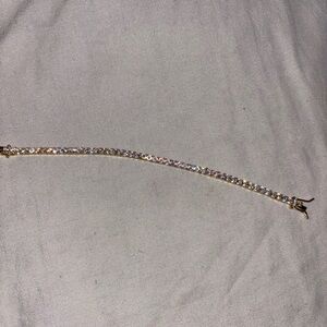 Elegant 14k plated Gold and cz stones tennis Bracelet